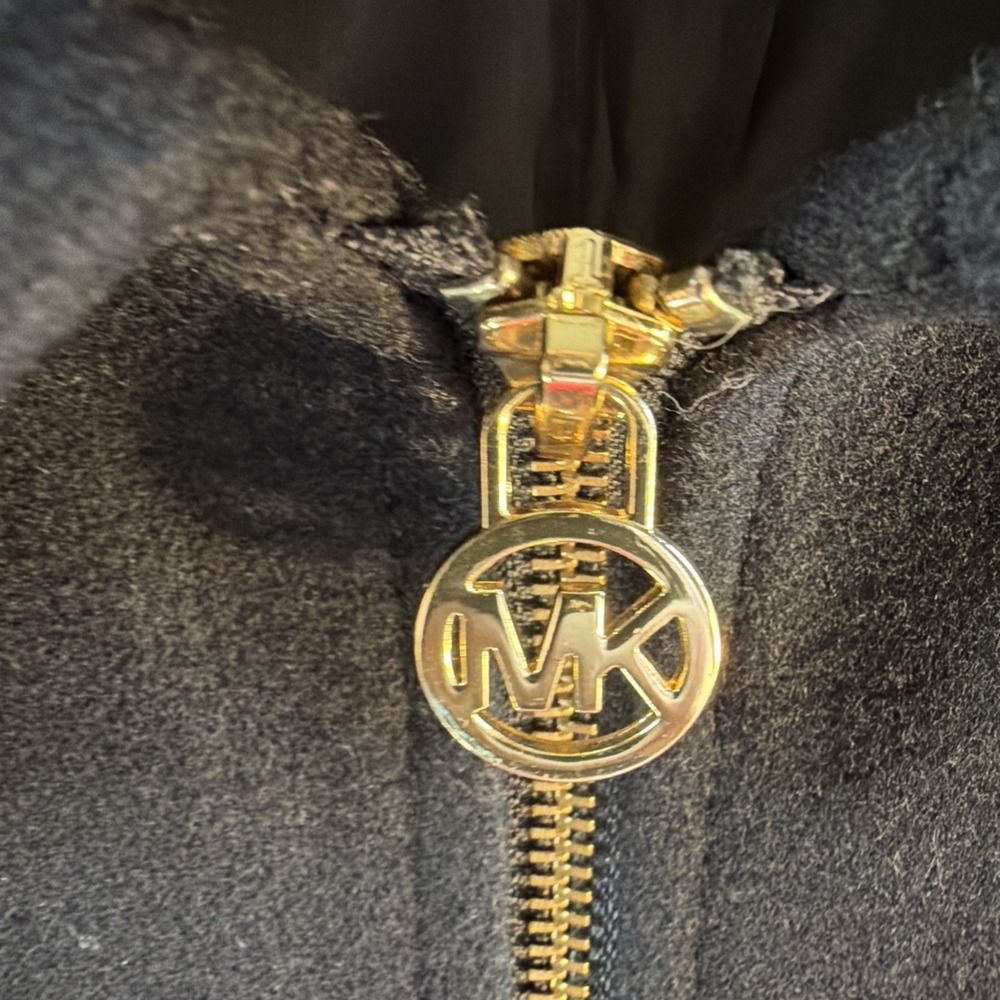 Michael Kors Women's Black Winter Coat Gold Accents Black XL Wool Blend - Picture 4 of 12